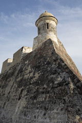San Felipe de Barajas fortress. Castle is on a hill overlooking the Cartagena de Indias city in...