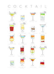 Poster cocktails flat