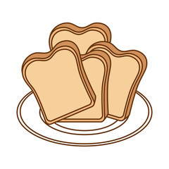 bread toast isolated icon vector illustration design