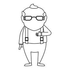 cute grandfather avatar character vector illustration design