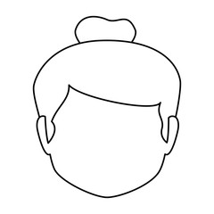 cute grandmother head avatar character vector illustration design