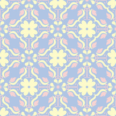 Pale blue seamless background. Floral pattern