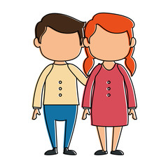 couple of parents avatars characters vector illustration design