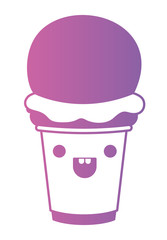 delicious ice cream kawaii character vector illustration design