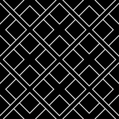 Black and white monochrome geometric seamless pattern