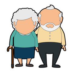 couple of grandparents avatars characters vector illustration design