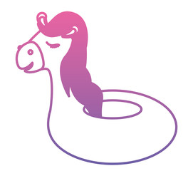 cute horse float icon vector illustration design