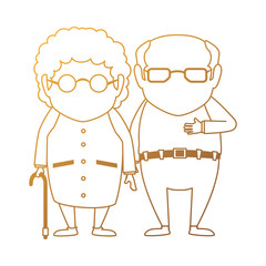 couple of grandparents avatars characters vector illustration design