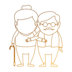 couple of grandparents avatars characters vector illustration design