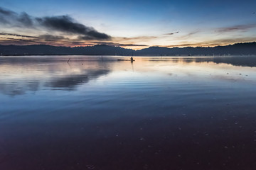 Fototapeta premium JOMBOR lake in early morning blue hours before sunrise