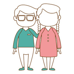 couple of parents avatars characters vector illustration design
