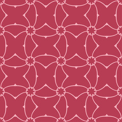 Red geometric ornament. Seamless pattern