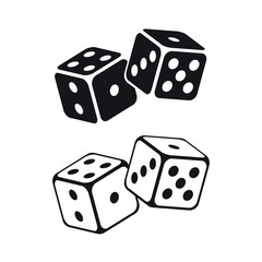  Dice cubes on white background. Vector illustration.