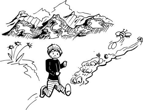 joggen door de bergen