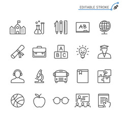 Education line icons. Editable stroke. Pixel perfect.