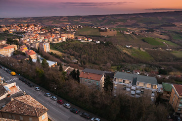 Obraz premium Italian town cityscape in early morning