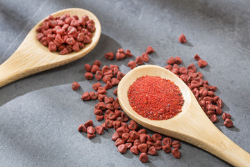 Annatto powder in organic powder - Bixa orellana