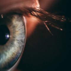 enlarged image of an eye iris made with a slit lamp