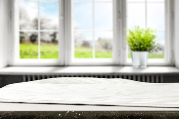 desk and window sill 