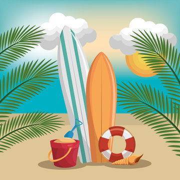 summer vacattions set icons vector illustration design