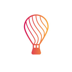 balloon air logo design in gradient color style on white background, balloon air design, balloon air vector