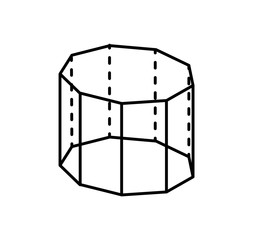 Pentagrammic Prism Geometric Figure of Black Color