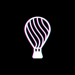 Obraz premium balloon air logo design with glitch effect on black background, balloon air design, balloon air vector