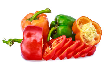THe bell pepper isolated on white background with clipping path.