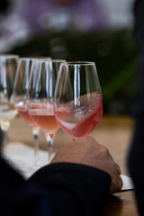 Rose Wine Glass - Close Up View