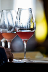 Rose Wine Glass - Close Up View