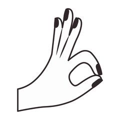 ok gesture with hand vector illustration design