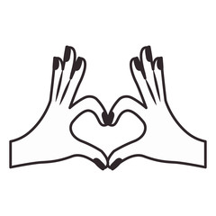 hands forming a heart with fingers vector illustration design