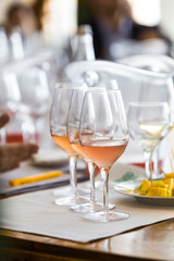 Rose Wine Glass - Close Up View