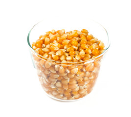 pile of dried corn isolated on white background