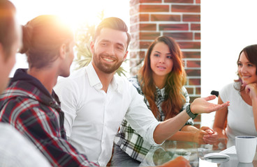 close-up of the creative team discussing