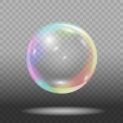 Soap bubble on transparent background. Vector illustration