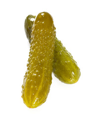 marinated pickled cucumbers isolated on white
