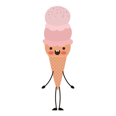 delicious ice cream kawaii character vector illustration design