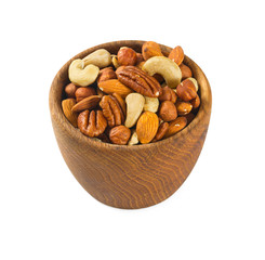 mixed nuts isoalted on white
