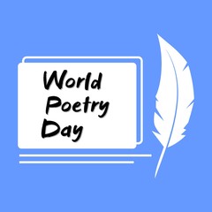 world poetry day. vector illustration. minimalist. logo. sticker. greeting card