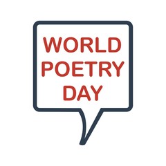 world poetry day. vector illustration. minimalist. logo. sticker. greeting card