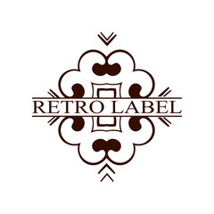 Vintage ornamental retro label. Template for design. Vector illustration