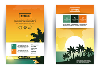 Beach and travel brochure infographic vector illustration graphic design