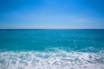 Obraz premium Nice, beautiful beach, French Riviera, Cote d'Azur or Coast of Azure.