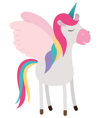 cute unicorn kawaii character vector illustration design