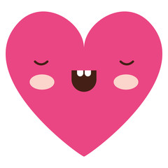cute heart love kawaii character vector illustration design
