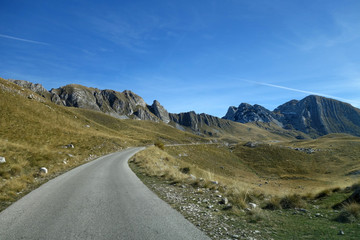 autumn road in the mountains