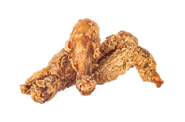 Fried chicken on white background