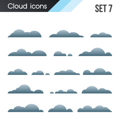 Fototapeta premium Set of cartoon clouds on a white background
