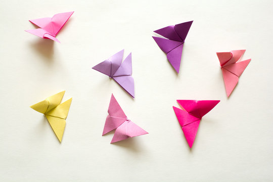Origami Japanese paper butterflies